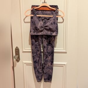 JoyLab Athletic Wear Set MatvTye Dye Sports Bra XS & Matching Leggings (Sm